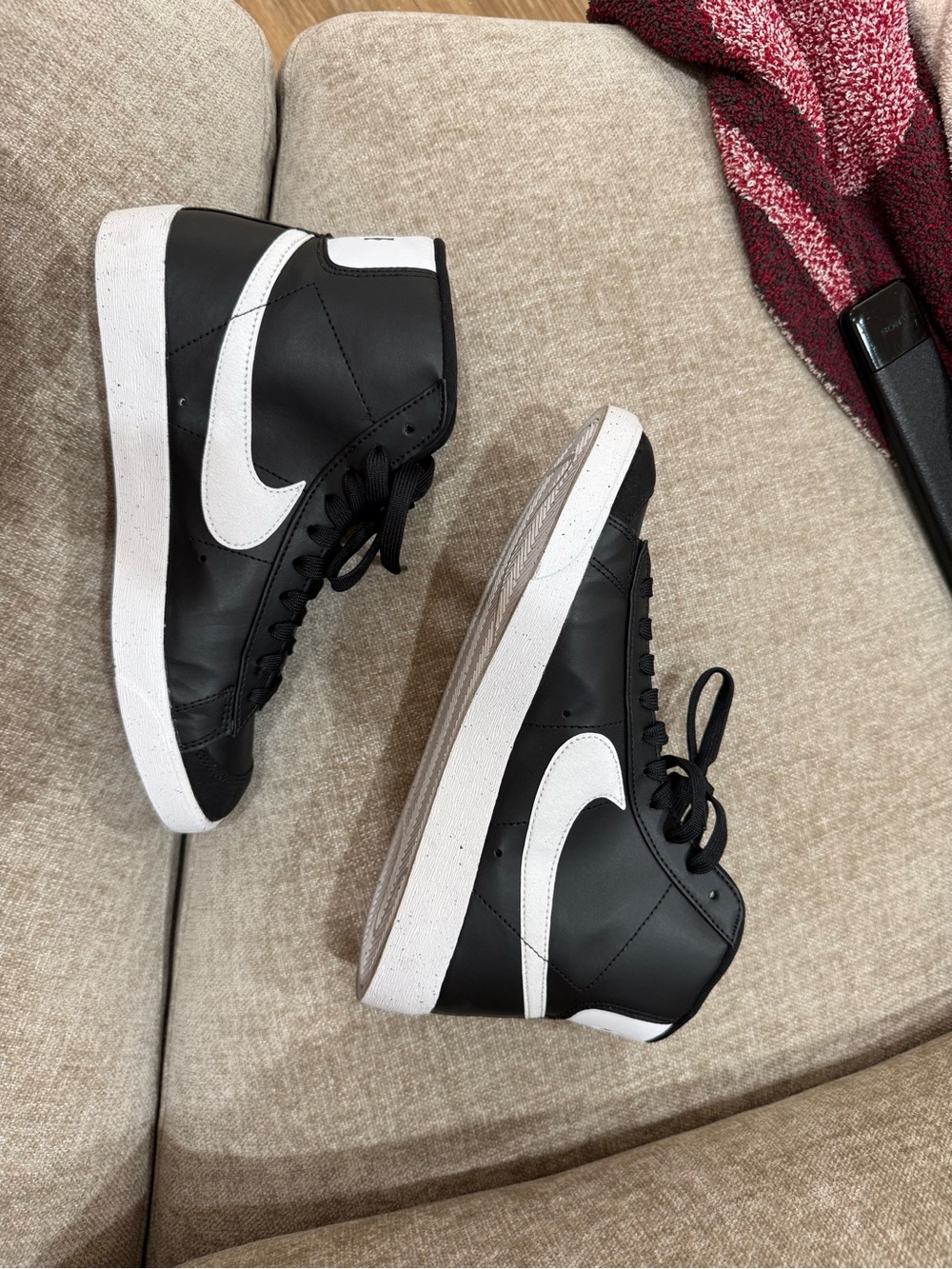 Nike Black and White Mid-Top Sneakers